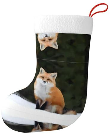 WURTON Lustiger Fuchs-Weihnachtsstrumpf, 45,7 cm, Weihnachtsstrumpfbeutel für Kinder, Party-Dekoration und Weihnachten