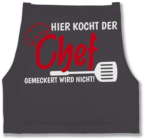 Shirtracer - Schürze - Kochschürze - Herren 1 - Hier kocht der Chef gemeckert wird nicht I Geschenk Kochen I Hobbykoch I Köche