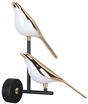 Fockety Nordische Vogel Wandleuchte, 4500 K, Moderne Dekorative LED Wandleuchte, Moderne Vogelleuchte für Wohnzimmer, Schlafzimmer, Nachttisch Wandlampen für Büro, Wandleuchte Im