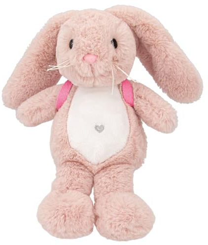 Depesche 12456 Princess Mimi - Kuscheltier Hase Nelly mit weichem Fell in Rosa, ca. 19 cm großes Plüschtier mit Rucksack