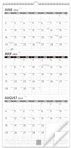 Triplett-Wandkalender 2024–2025, schwarz-weißer Wandkalender, gedruckt auf dickem Papier, organisiert für Veranstaltungsverfolgung