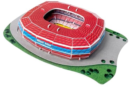Habarri Mini Allianz Arena Stadium Puzzle 3D - 3D Puzzle-Stadion - Kleines 3D Fußballstadion für Kinder und Erwachsene - Mini Fußballstadion Modell - Modellbau - 26 Elemente