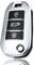 Juttzzei Autoschlüssel Hülle Opel für Peugeot 208 301 307 308 407 Citroen C2 C3 C4 C5 C6 Opel Crossland Corsa F Grandland Zafira Schlüsselhülle,TPU Silikon Opel Corsa F Schlüsselcover-3 Tasten(Silber)