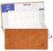 POPRUN Taschenkalender 2025 auf Englisch, Monatsansicht, 17,4 x 8,3 cm, schmal, Geldbörsengröße, Monatsplaner, 25 für Tasche, 64 Seiten, PU-Leder, Hardcover (braun)
