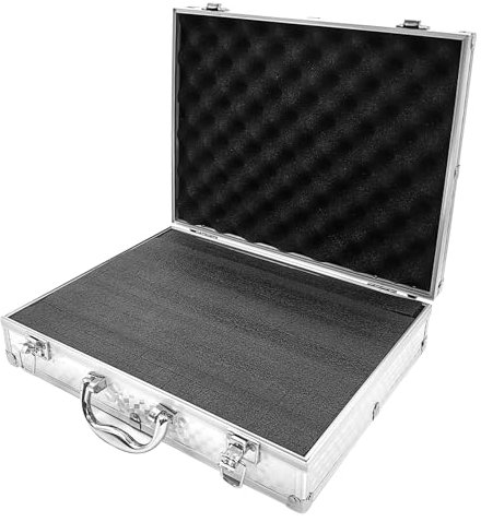 Musiin Audio Equipment Microphone Portable Case, with a sturdy aluminum alloy structure, suitable for storing and transporting audio equipment, wireless microphone systems, and camera gear (Silver)