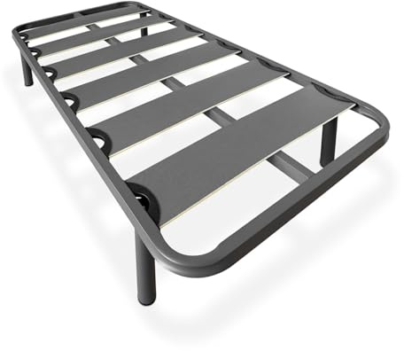 amuéblate online Verstärkter Lattenrost mit Breiten Lamellen, geräuschhemmend, Struktur 40 x 30 mm mit Schraubfüßen, stark und robust, 90 x 200 cm