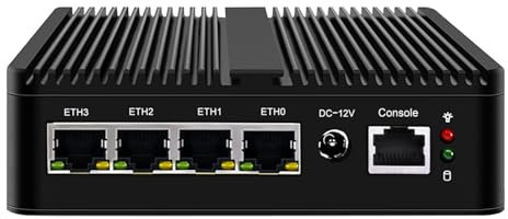 Tuofudun N5105 Micro Firewall Appliance, 4x InteI i226 LAN, Fanless Mini PC Router, 8GB DDR4 128GB SSD, RJ45 Console, 3G/4G SIM slot, AES-NI