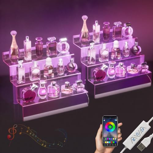 30,5 cm Acryl-Display Organizer mit LED, Parfüm-Organizer für Damen, 2 Stück