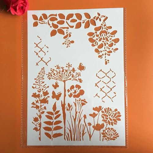 Schablonen zum Basteln, wiederverwendbar, 29 x 21 cm, Pflanzenblätter, Seetang, Schablonen zum Malen auf Holz, Wand, Fliesen, Möbel, Stein, Leinwand, Stoff, DIY-Kunstprojekte