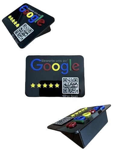 Placa de valoración para recoger fácilmente opiniones, para empresas, tiendas, restaurantes... con código QR y NFC
