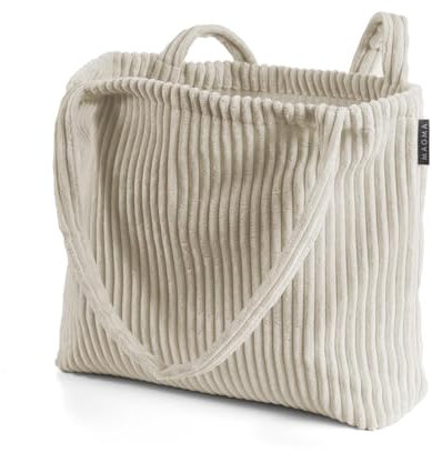 MAGMA Umhängetasche Tasche SHARA Cord Look Schultertasche Tragetasche (Beige)