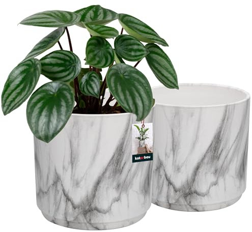 KOTARBAU® 2 x Pot De Fleur Rond En Céramique Blanche Matte ⌀ 12 cm | Cache Pot Céramique | Pot Céramique Plante | Pot De Fleur Céramique | Pot De Fleur En Céramique | Pot De Fleur Céramique