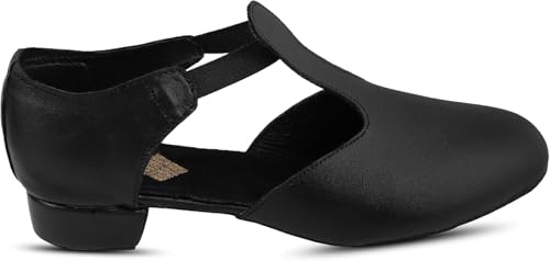 SHADOW DANCE UK - Greek Sandals Dance Shoes - Girls Black Leather Sandals - Heel with Leather Upper, Flexible Ballet Shoe Design, Comfortable Ankle Strap for Greek Dance
