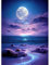ZEELANNA Mond Diamant Painting für Erwachsene, 5D Meer Diamond Painting Bilder, Diamant Painting DIY Strass Bilder Diamant Kunst Kits, Runde Steine Diamant Painting für Home Dekor 30x40cm