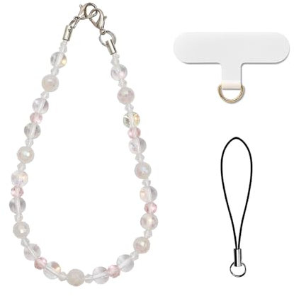 AOKSUNOVA Chaîne de téléphone portable avec perles courtes - Bijou pour téléphone portable - Pendentif de téléphone portable