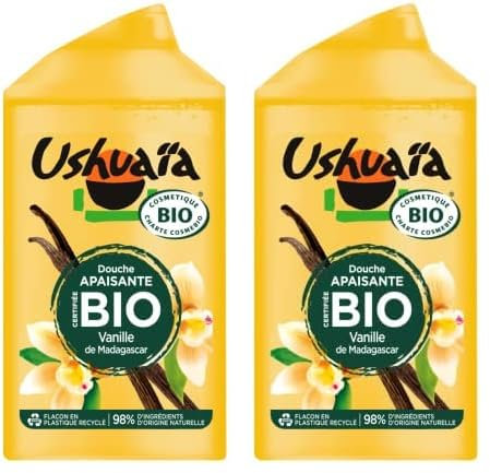 Ushuaïa Gel Douche certifié BIO Vanille - 250 ml (Lot de 2)