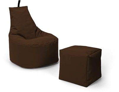 Nadimaideal Sitzsack XL - XXL für Kinder, Teenager & Erwachsene | Indoor & Outdoor | bereits gefüllt | Sitzsack Gaming | Füllung EPS Perlen (Braun, XXL - Durchmesser 80 cm für Erwachsene)