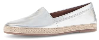 Gabor Damen Slipper, Frauen Slip On,modisch,Mokassins,Halbschuhe,Schlupfschuhe,schluepfschuhe,Loafer,Slip-ons,Slides,Silber (Jute),37 EU / 4 UK