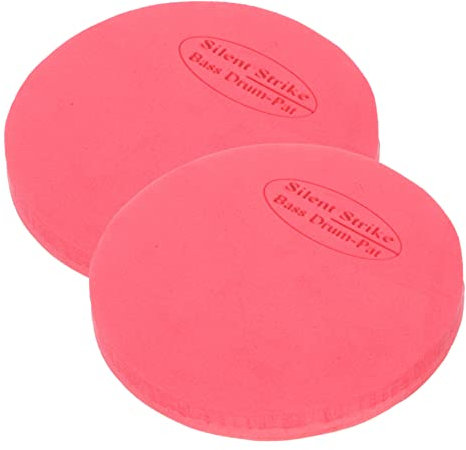 NULYLU 2 Stück Pedal Pad Aufkleber Drum Pads Übungs Percussion Drum Stick Bass Drum Pedal Bass Pedal Schutzpflaster Trommel Hautschutz Übungs Pad Trommel Zubehör Baumwolle Rot