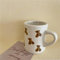 GENPICONG 1 Pieza Taza de café de cerámica con Dibujos de Oso, Taza de Oso de Chocolate, Taza de café Retro para niña, Taza de té de la Tarde, Lindas Tazas de cerámica, Linda Taza de café
