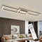 cliheet Deckenlampe LED Deckenleuchte Dimmbar - 2 Schwarz Rahmen Wohnzimmerlampe mit Fernbedienung Modern Design 50W Geometrisch Schlafzimmerlampe für Küche Büro Schlafzimmer Wohnzimmer