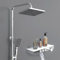 EMKE Colonne de Douche Thermostatique, 1127x460x360mm, Douche Pluie, Douche Manuelle 3 Fonctions, Hauteur Ajustable 812-1142mm, Chromé, Corps en Cuivre et Panneau en Verre, Design Moderne