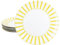 MamboCat Split Lot de 6 assiettes plates jaunes I Ø 27 cm I Assiettes plates en porcelaine avec rayures pour 6 personnes I Grandes assiettes pour repas principaux, barbecue, etc
