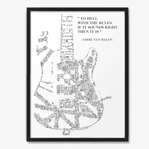Gitarre und Zitat - 30x40cm - ACDC Angus Young Gibson SG frankenstrat Les Paul Explorer strat ESP (V.n Hlen - Frankenstrat)