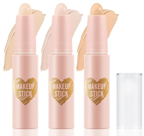 Boobeen 3 Pcs Highlighter Creme Kontur Stick, dreidimensionale Kontur Bronzer Stick Kontur, Mehrzweck verwenden für Gesichts-Highlight und Konturierung Make-up