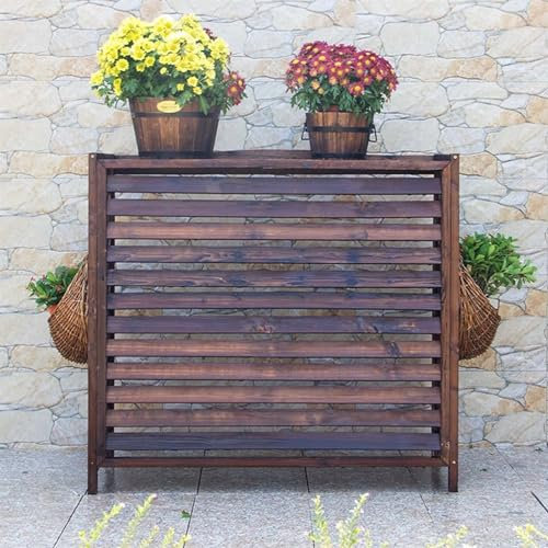 DEHUDEOUHS Air conditioning coverAir Conditioning Cover Outdoor Wooden Air Conditioner Cover Privacy Screen Fence, Hidden Trash Can Shell, Garden Decoration Stand Balcony Plant Display Stand