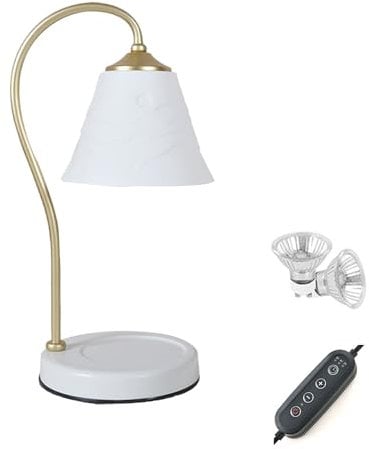 Jadssox weiße Keramik Tischleuchte Kerzenwärmer Lampe mit Dimmer, dimmbare Kerzenlampen Wachsschmelze Wärmer Nachttischleuchten GU10 Kerzenwärmer Lampen für Schlafzimmer Haus Einweihung Geschenke