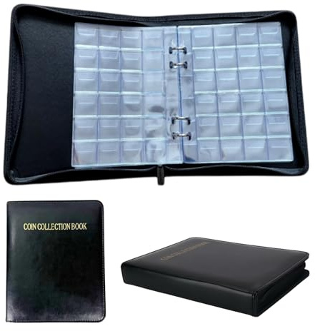 CXNXFD Münzsammelalbum für Sammler,480 Taschen Münzsammelbuch mit Reißverschlüsse,Münzen Aufbewahrung Sammelalbum