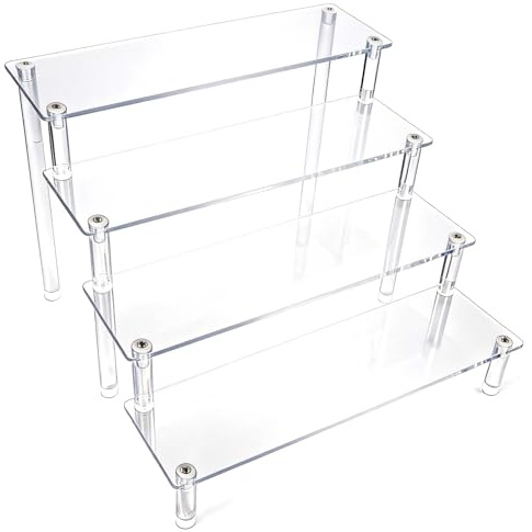SDLDEER 4 Tier Display Stand 30x25x20cm Clear Acrylic Perfume Stand