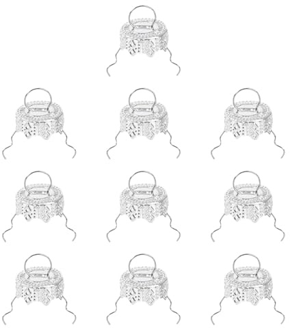 Jiuvaso 100 pezzi di tappi per ornamenti di palline di Natale, ganci, tappi per ornamenti, robusti in metallo per le vacanze, 10mm