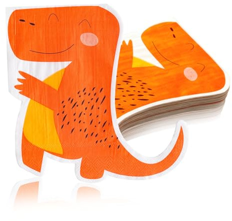 20 Stück Dino Servietten Kindergeburtstag, Dino Deko Papierservietten | Geburtstag Servietten, Dinosaurier Party Tischdeko, Papierservietten mit Motiv-Süßes Dino, Party Servietten 33 * 33 CM
