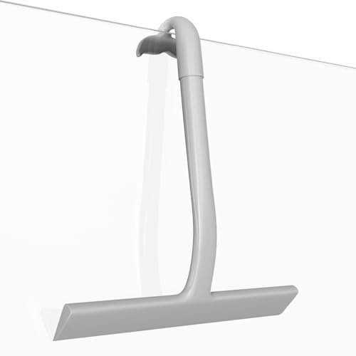 Eroshoo Duschabzieher für Duschwand,Silikon Abzieher dusche für Glastüren und Fenster Kein Bohren mit Integriertem Hake,Generisch Extra Leichter Duschabzieher,23 cm,Grau