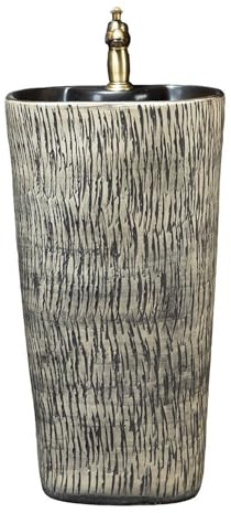 Fregadero de pedestal Lavabo de pedestal cerámica for exterior, combinación lavabo pie, baño integrado, tallado a mano