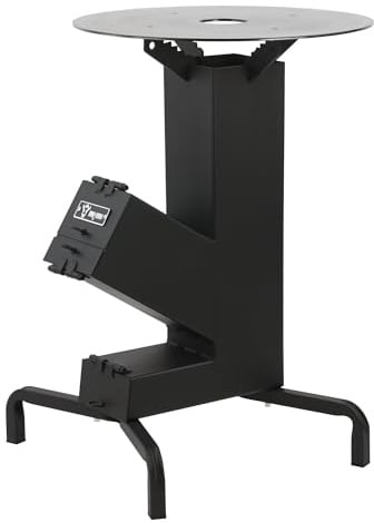 BBQ-Toro Raketenofen mit Grillplatte Ø 50 cm | RAKETE #7 | Rocket Stove aus 2,8-mm-dickem Stahl, BBQ Rakete Holzofen | Campinggrill mit Grillplatte, Campingkocher, Werkstattofen aus Stahl, Kanonenofen