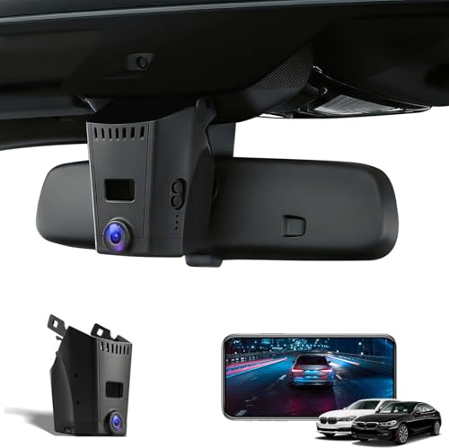 4K-Dashcam für BMW 5er und 7er Reihe 2018–2023 530i, 540i, 530e, M550i, 740i, 750i, M760i, 745e Xdrive (G30/G11), 2160P UHD-Video, WLAN und App, Loop-Aufzeichnung, G-Sensor