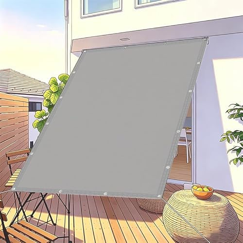Grigio chiaro Vela Ombreggiante,6x8m/600x800cm Impermeabile Tenda da Sole per Esterno,Tenda a Vela Impermeabile,per Esterni Pergola Piante Da Patio Serra Auto Piscina,con Occhiellato,Rettangolare