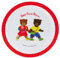 Fun House 005441 Petit Ours Brun Assiette Micro-Ondable Ø 22 cm pour Enfant - Vaisselle réutilisable