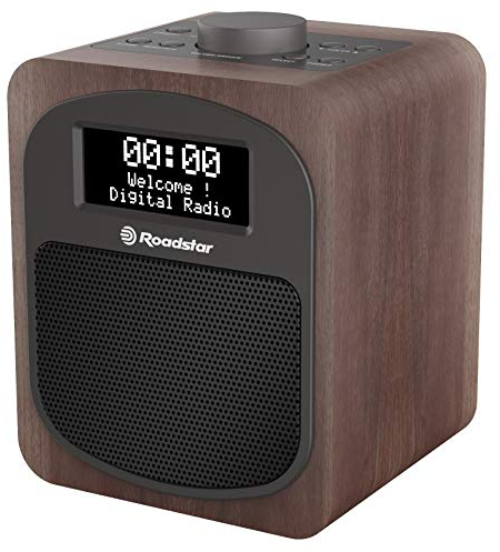Roadstar HRA-600D+ Digital-Radio mit DAB+ und UKW Tuner (Weckfunktion, Dual-Alarm, Kopfhörer-Anschluss), holzoptik
