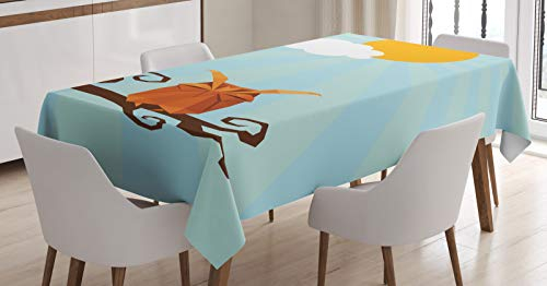 ABAKUHAUS spanisch Tischdecke, Folk-Zuckerschädel, Pflegeleicht Waschbar Schmutzabweisend und mit Klaren Farben Hochwertiger Druck, 140x170cm, Mehrfarbig