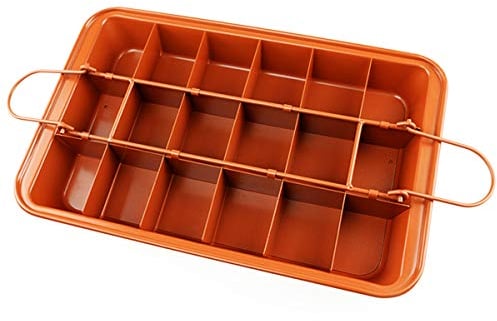 Brownie - Teglia da forno con divisori e base sciolta, antiaderente Brownie