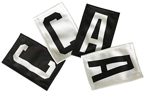 TOP-ON-ICE Trikot Aufnäher -C- -A- Kapitän Assistant schwarz C