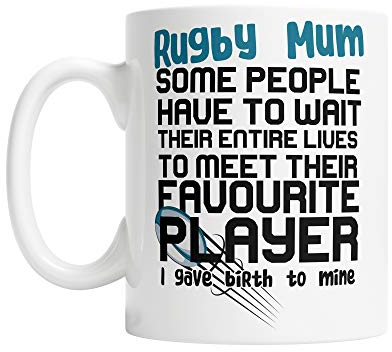 Purple Print House Home & Kitchen Rugby Mum Mug - Rugby For Her - Rugby Player From Son, White, One Size