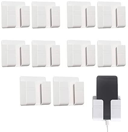 Handyhalterung Wand 10 Stück Fernbedienung Halterung, Mehrzweck Telefonhalter Wand-Organizer, TV Klimaanlage Wandhalterung Wandmontage Aufbewahrungs Kasten für zu Hause Telefon aufladen(Weiß)