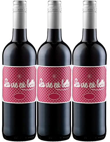 La vie est belle RougeVdF Rotwein Wein Halbtrocken Frankreich (3 Flaschen)