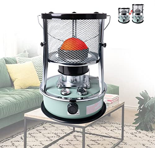 Poêle À Pétrole Portable,Efficace Réchaud à pétrole,Chauffage de grande surface à 360 °,faible consommation d'énergie,sécurité,chauffage de pêche sur glace de jardin de camping ( Color : Green )