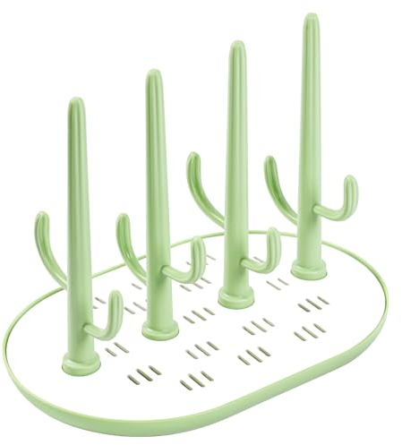 Vicloon Séchoir pour Biberons,Séchoir pour Bouteilles,Egoutte-biberons Arbre avec Bac à Eau Amovible pour Biberon,Couverts,Tétines Gobelets(Vert)